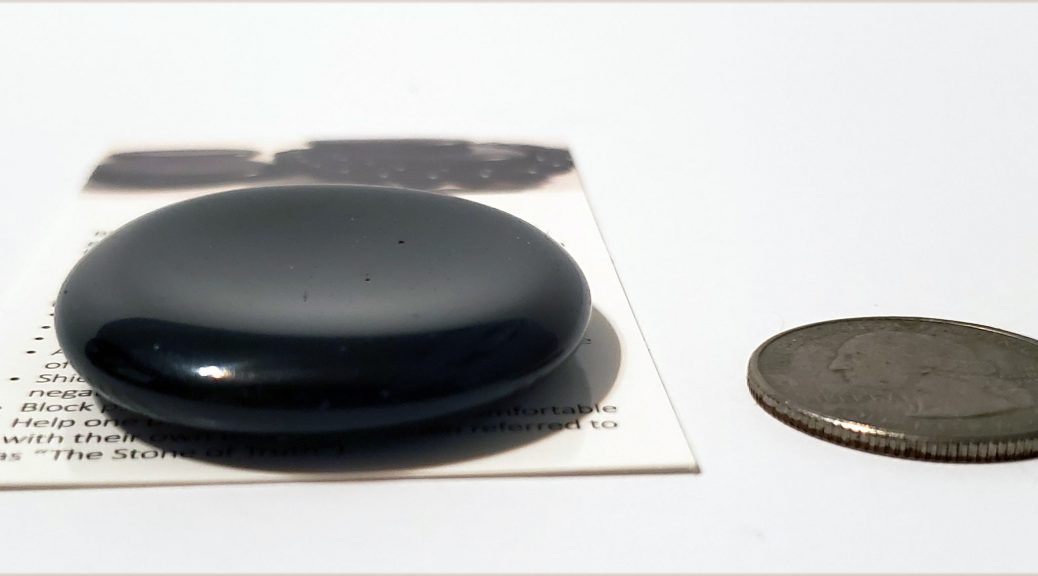 Black Obsidian Worry Stone for Chakra Healing, Protection, ADHD, by Chakra Rox
