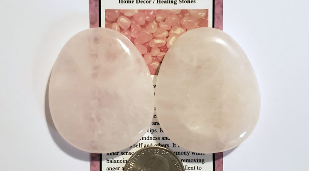 Two Reiki Charged Rose Quartz Worry Stones