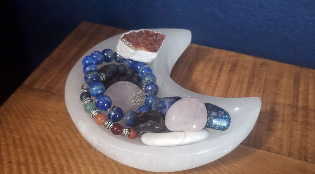Chakra Rox 6 inch Large Selenite Crescent Moon Bowl